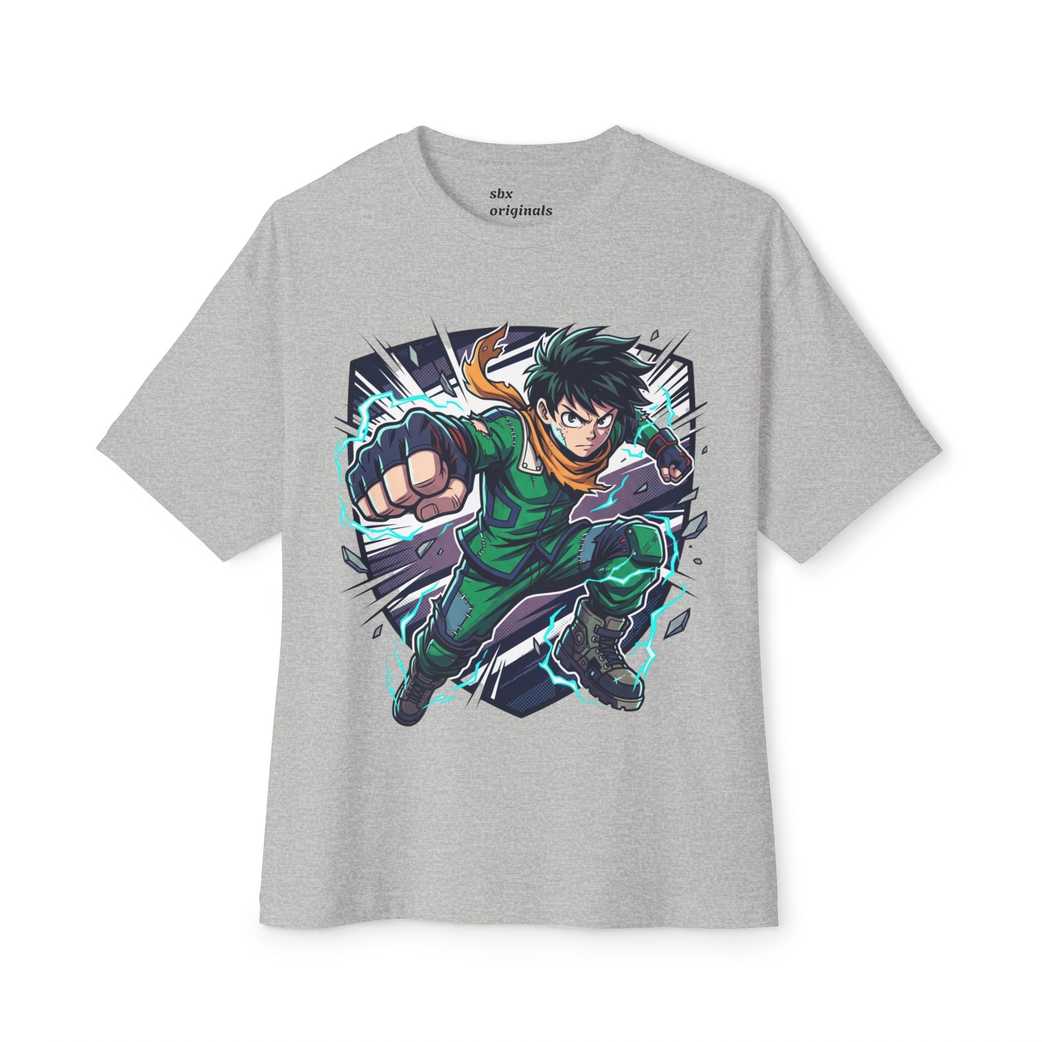 Anime Hero Tee — Dynamic Green Fighter Graphic T-Shirt