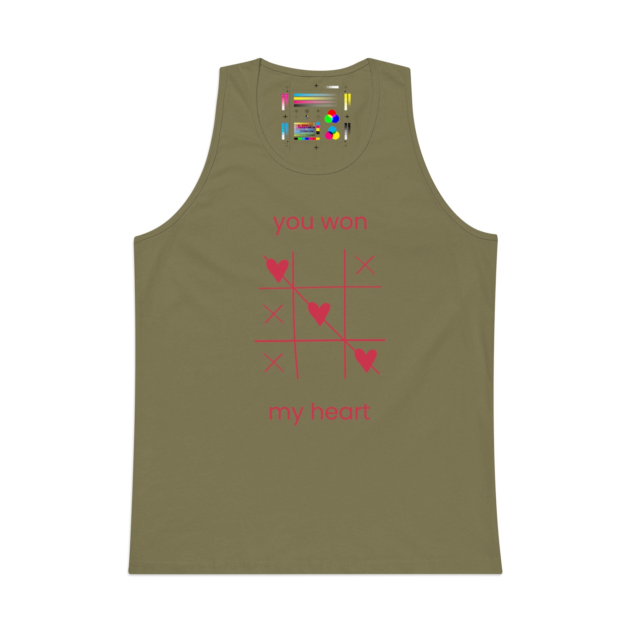 Tank Top — "You Won My Heart" Tic‑Tac‑Toe Valentine Graphic