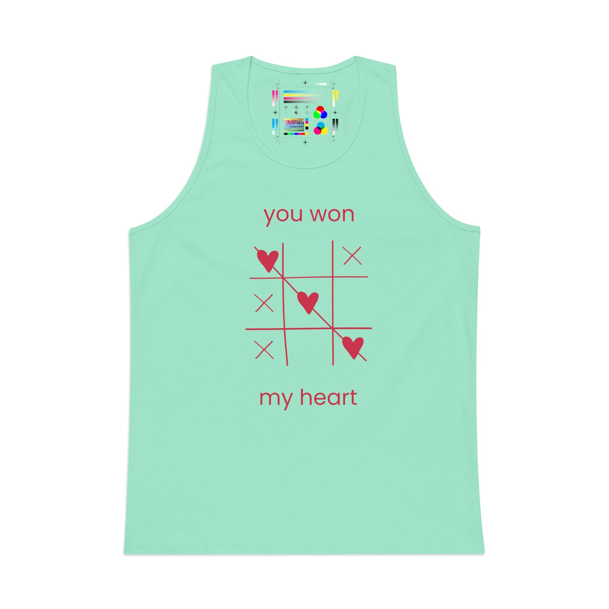 Tank Top — "You Won My Heart" Tic‑Tac‑Toe Valentine Graphic