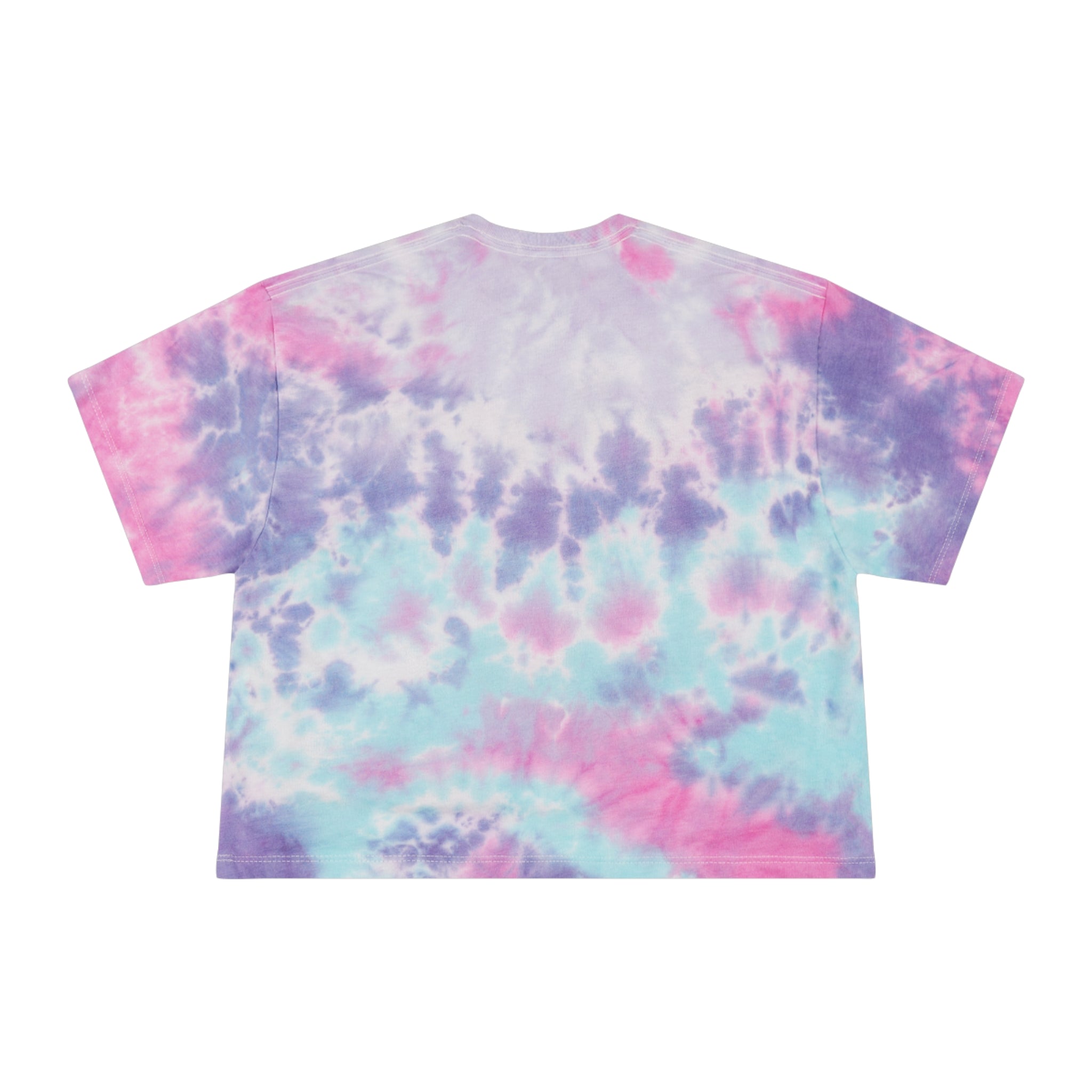 Tie-Dye Crop Tee — “Bloom Bright” Floral Anime Girl Graphic