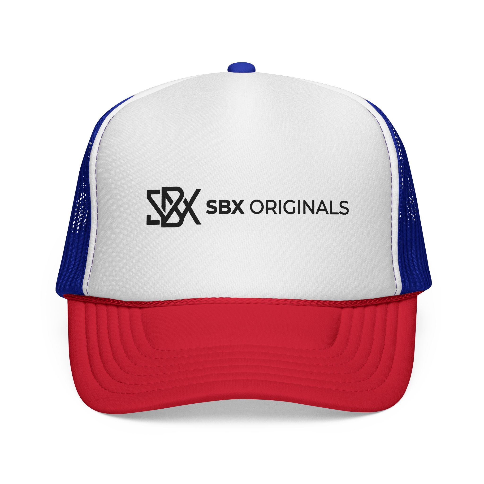 SBX Originals Trucker Cap — Black & White Logo Mesh Hat