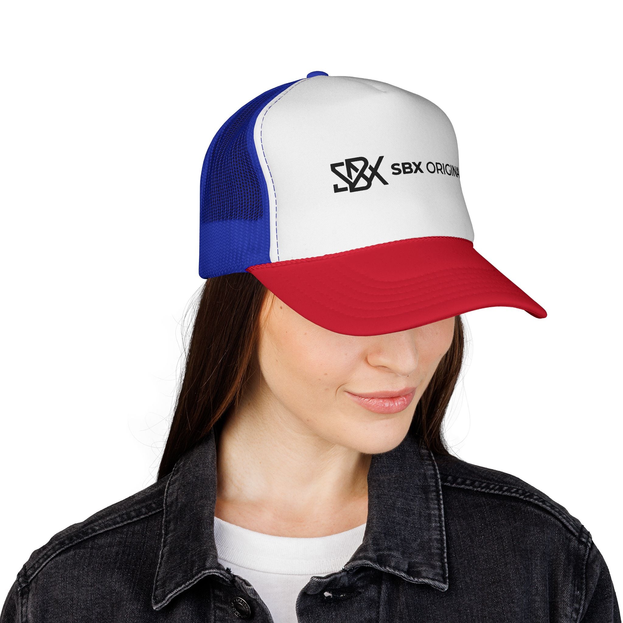 SBX Originals Trucker Cap — Black & White Logo Mesh Hat