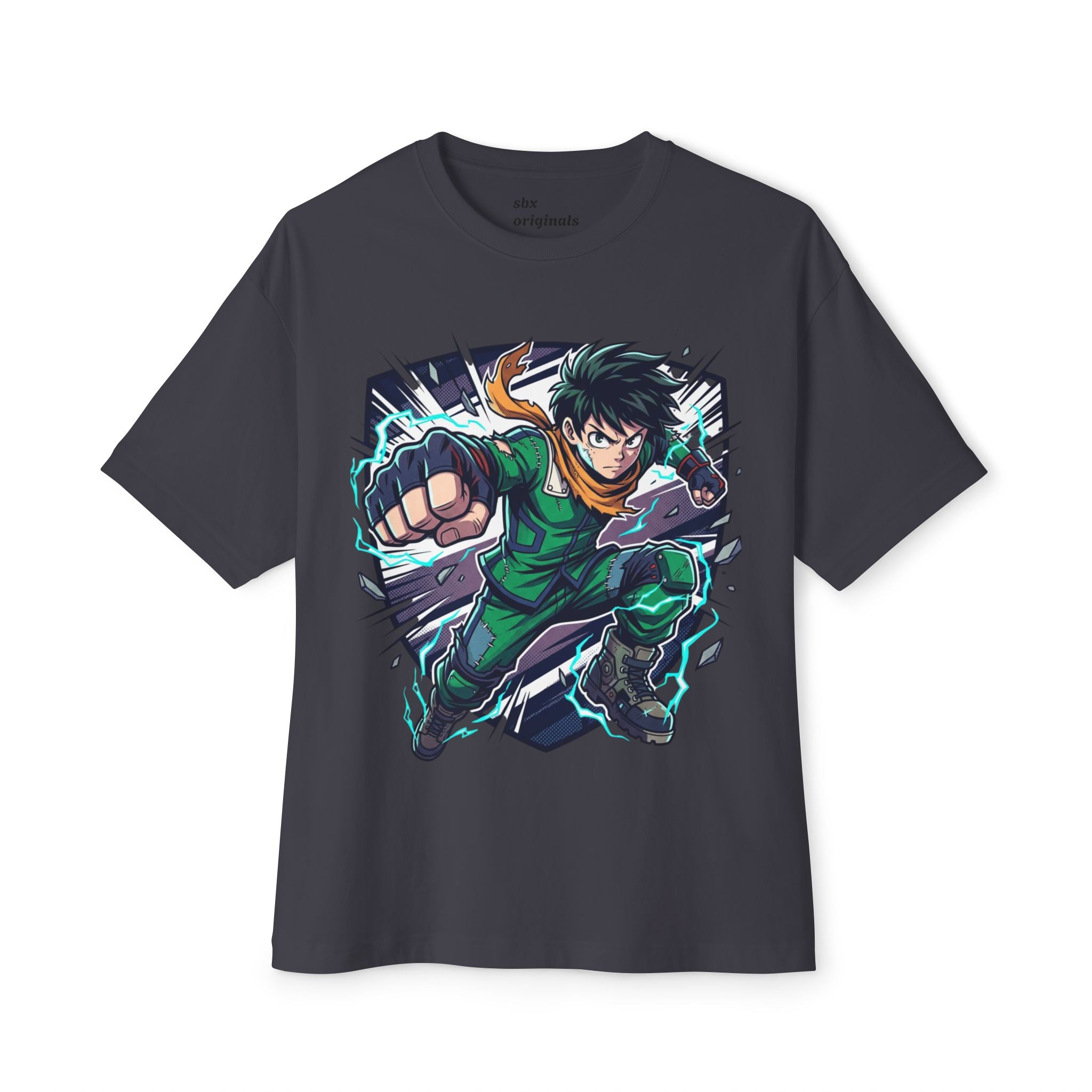 Anime Hero Tee — Dynamic Green Fighter Graphic T-Shirt