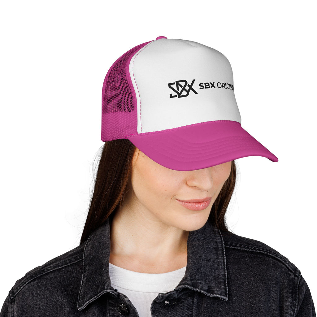 SBX Originals Trucker Cap — Black & White Logo Mesh Hat