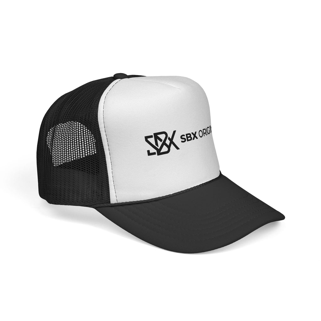 SBX Originals Trucker Cap — Black & White Logo Mesh Hat