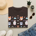 Cute Animal Pattern T-Shirt — Fox, Bunny & Kitten Graphic Tee