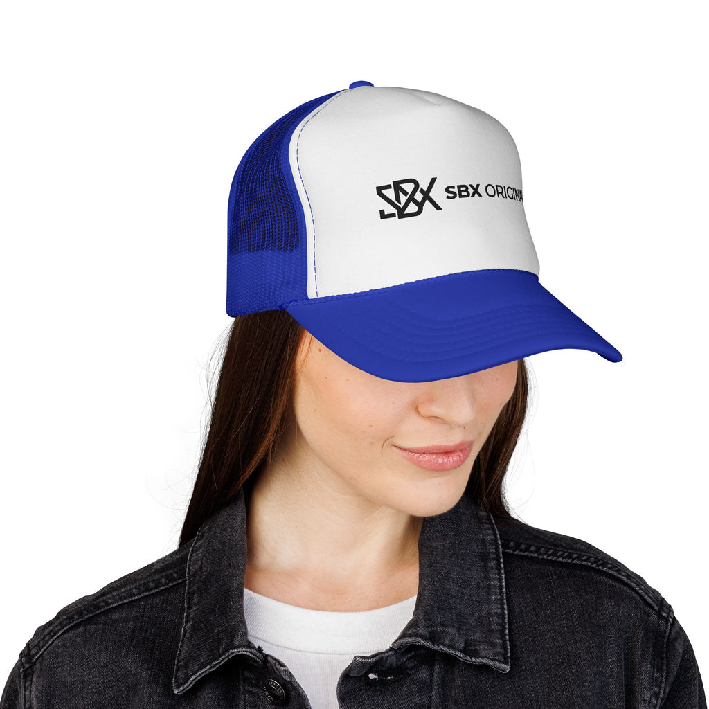 SBX Originals Trucker Cap — Black & White Logo Mesh Hat
