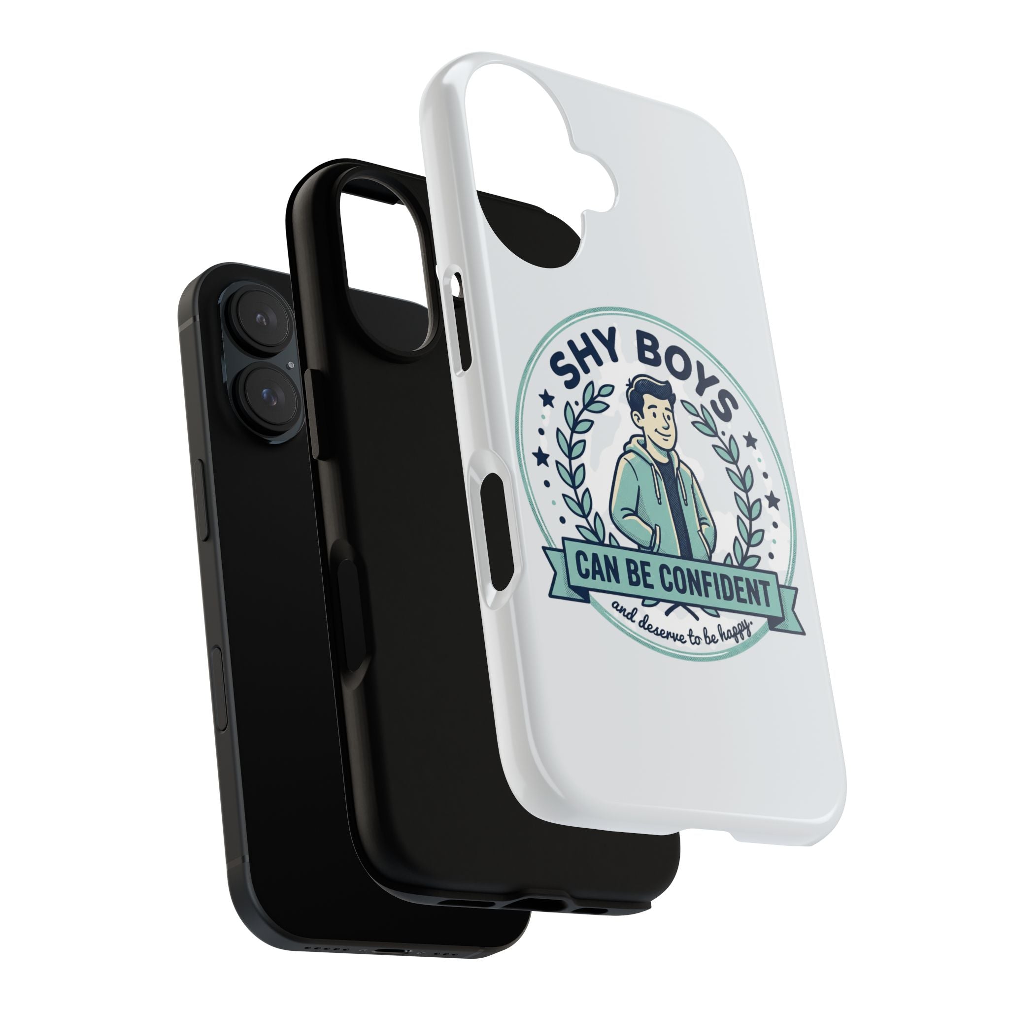 Phone Case — “Shy Boys Can Be Confident” Motivational Graphic