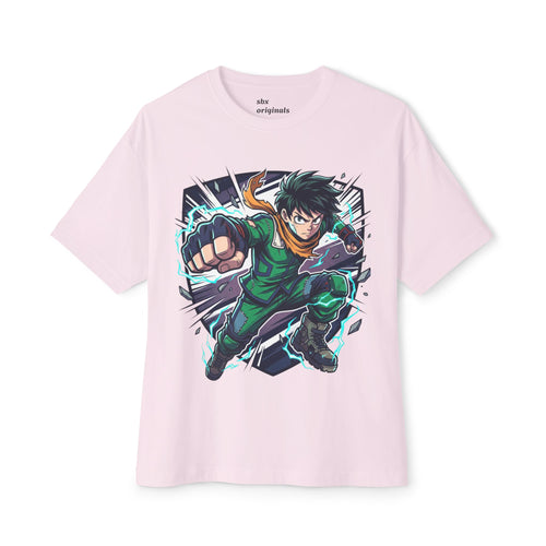 Anime Hero Tee — Dynamic Green Fighter Graphic T-Shirt