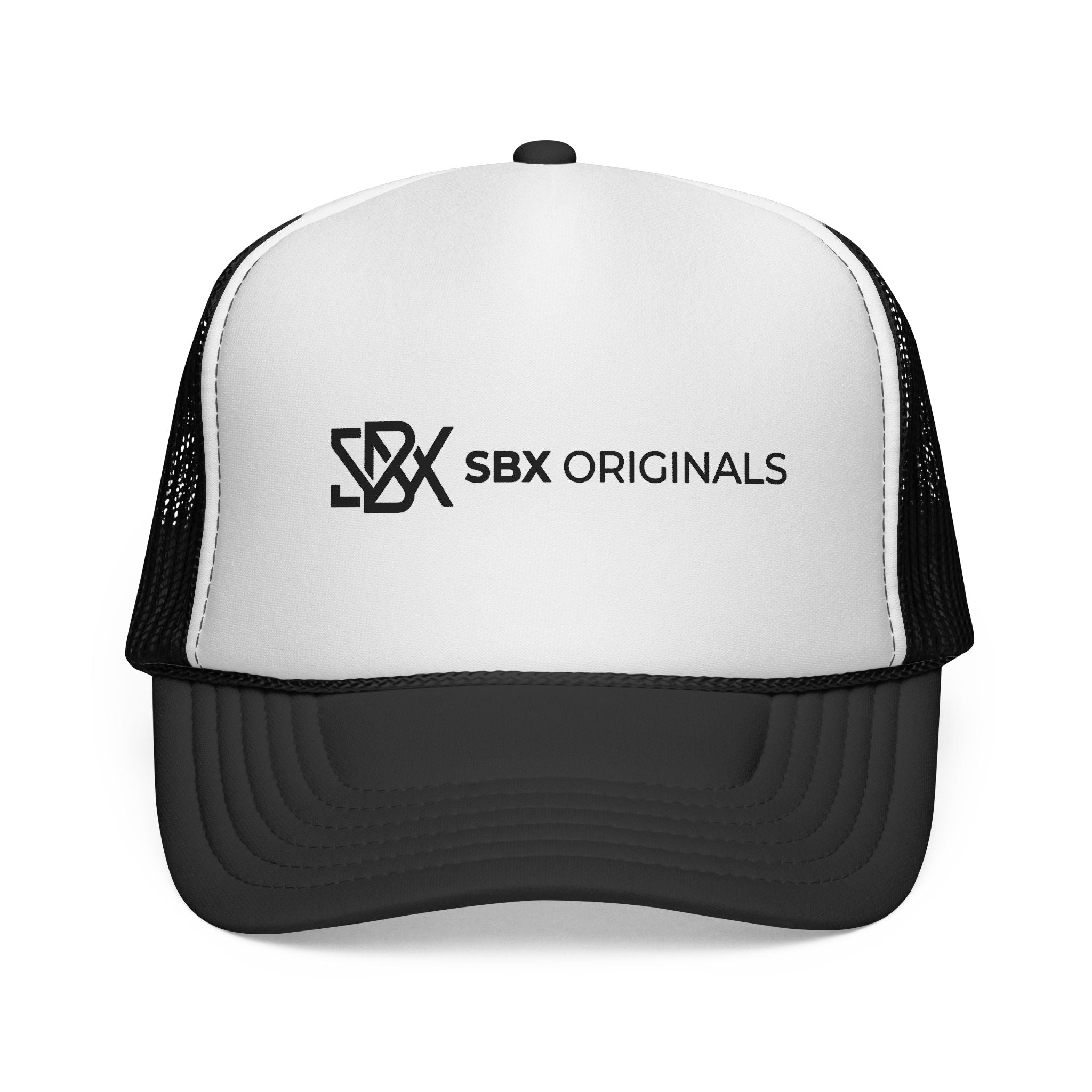 SBX Originals Trucker Cap — Black & White Logo Mesh Hat