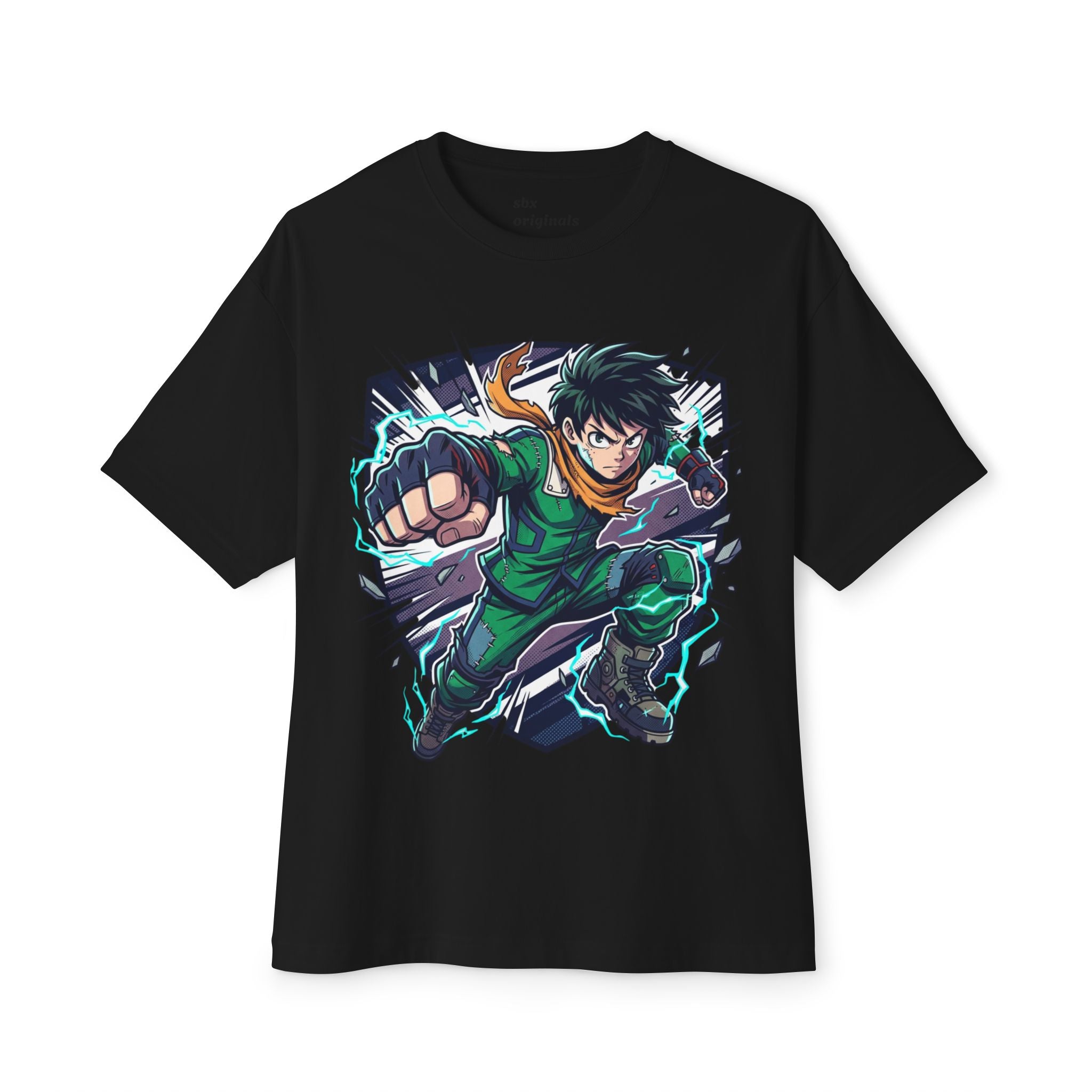 Anime Hero Tee — Dynamic Green Fighter Graphic T-Shirt