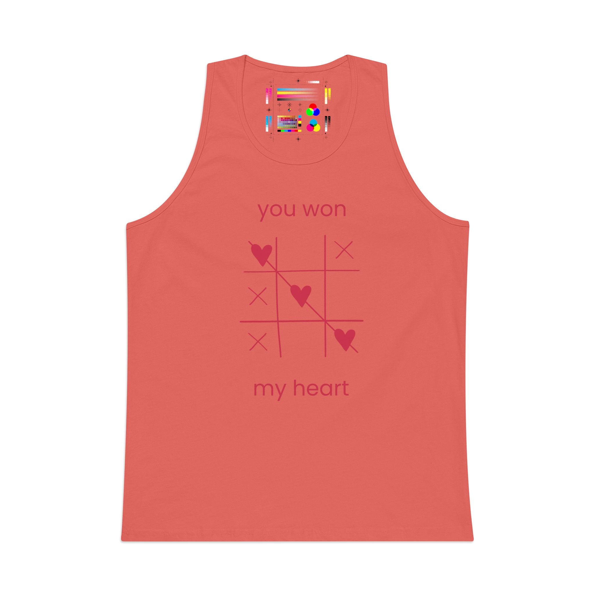 Tank Top — "You Won My Heart" Tic‑Tac‑Toe Valentine Graphic