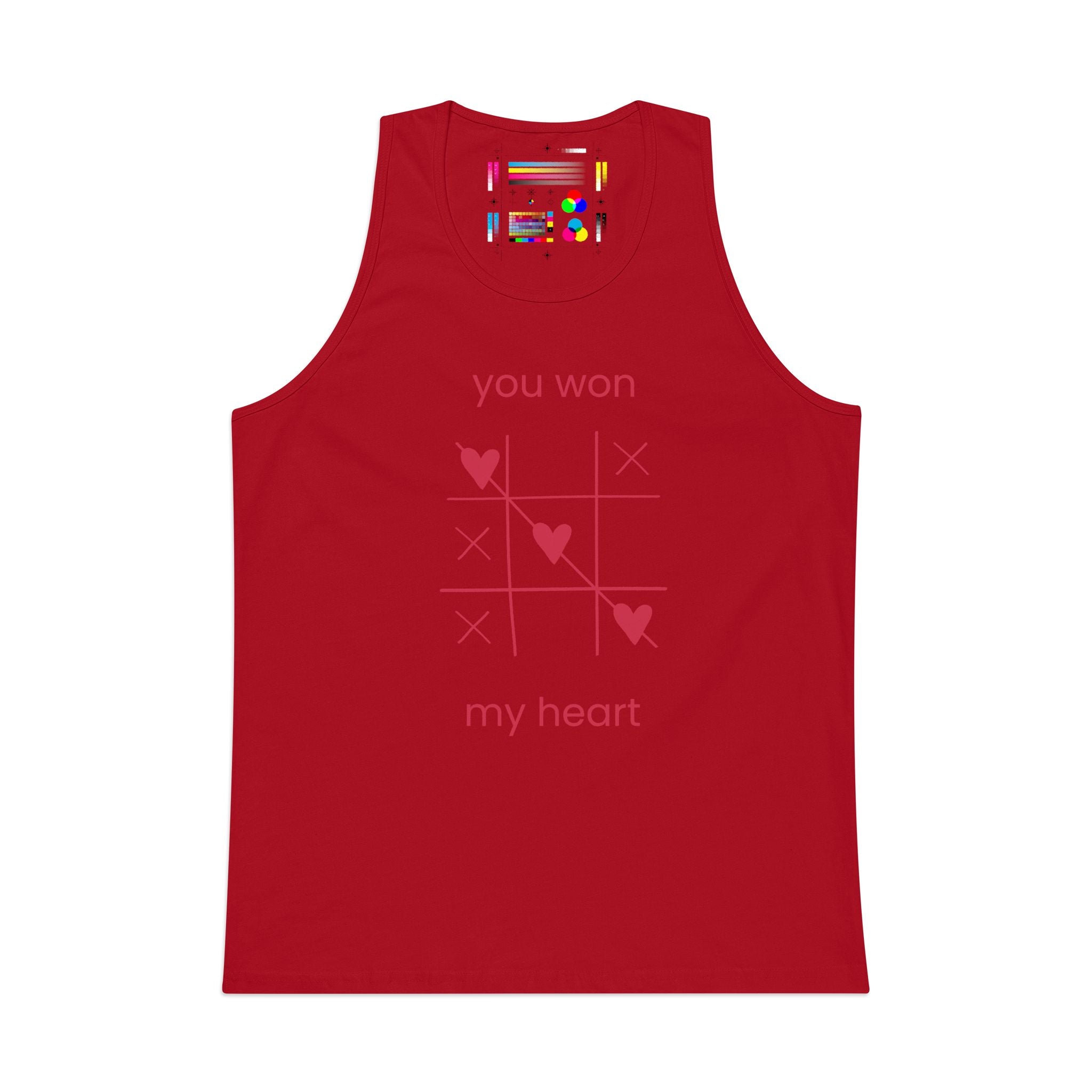 Tank Top — "You Won My Heart" Tic‑Tac‑Toe Valentine Graphic