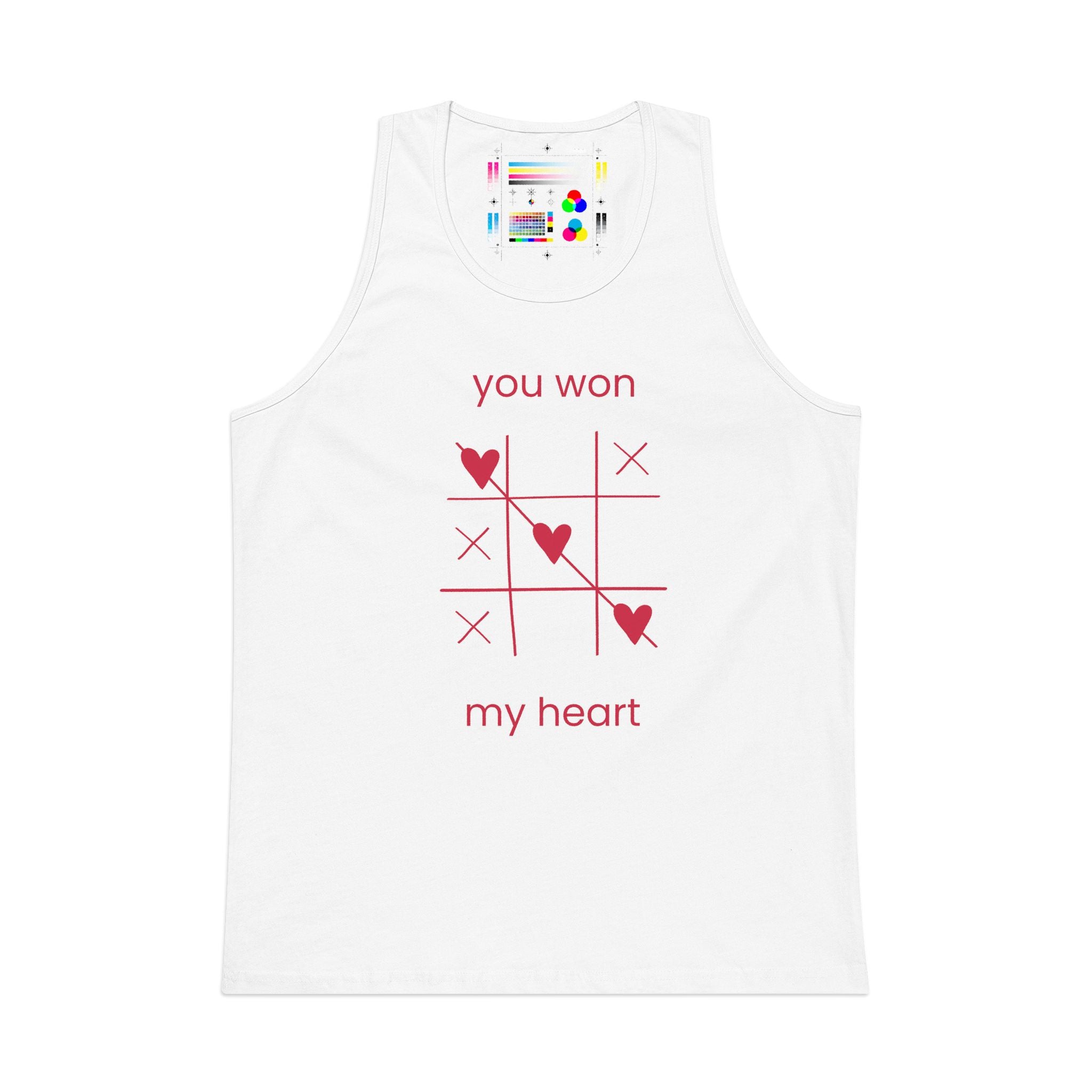 Tank Top — "You Won My Heart" Tic‑Tac‑Toe Valentine Graphic