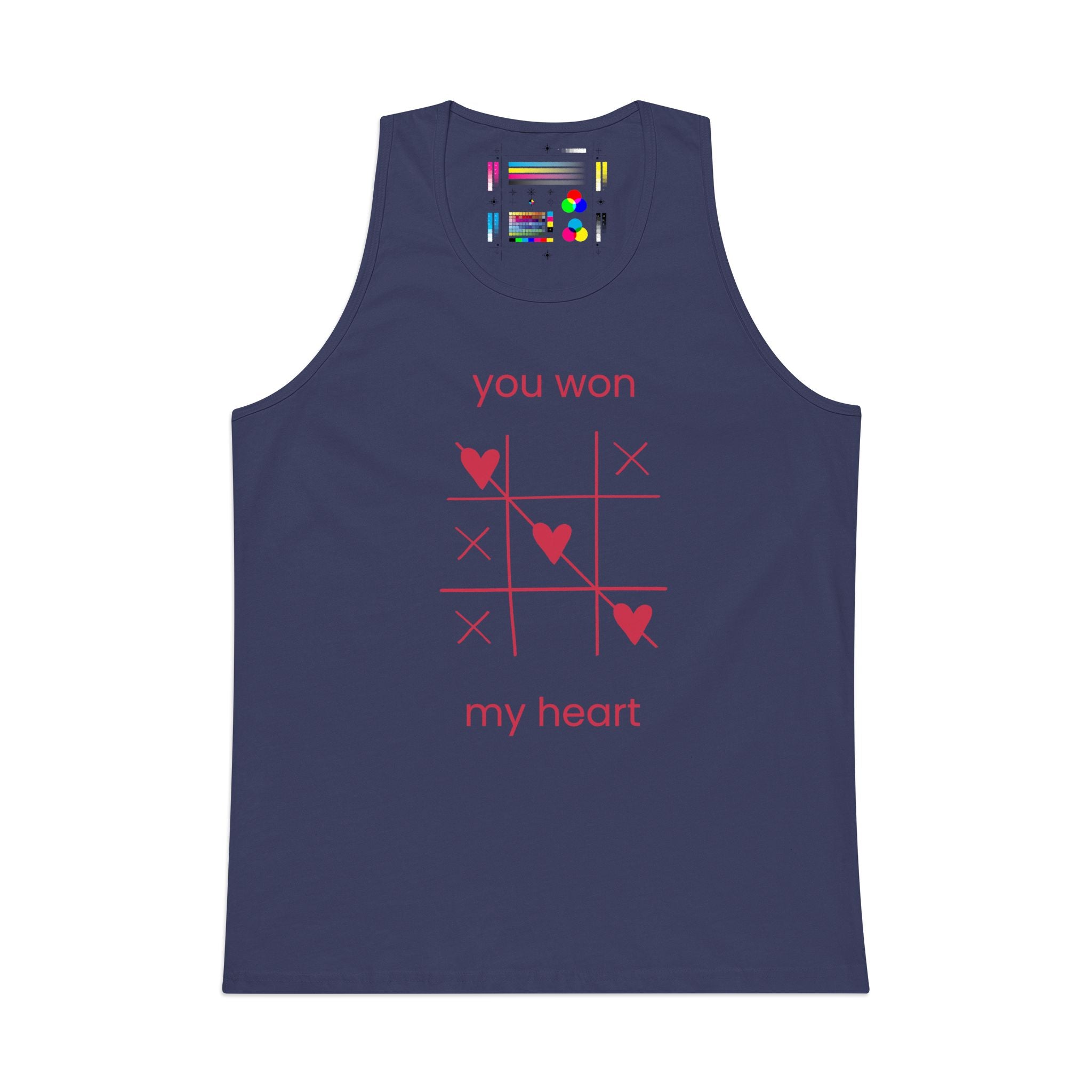 Tank Top — "You Won My Heart" Tic‑Tac‑Toe Valentine Graphic