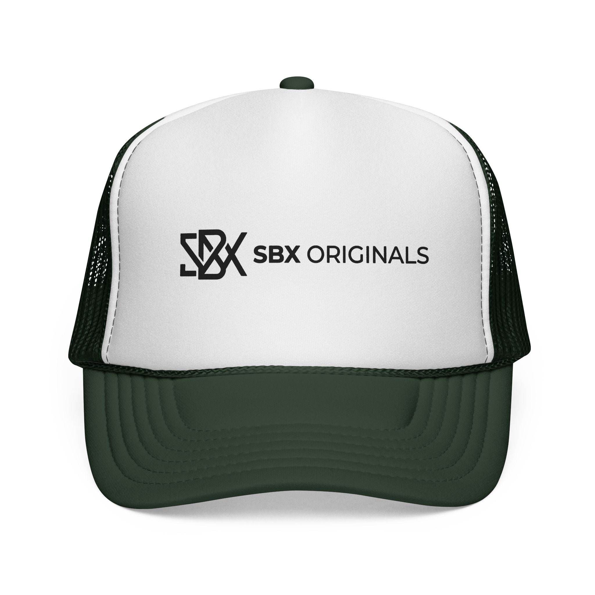 SBX Originals Trucker Cap — Black & White Logo Mesh Hat