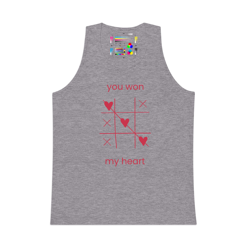 Tank Top — "You Won My Heart" Tic‑Tac‑Toe Valentine Graphic
