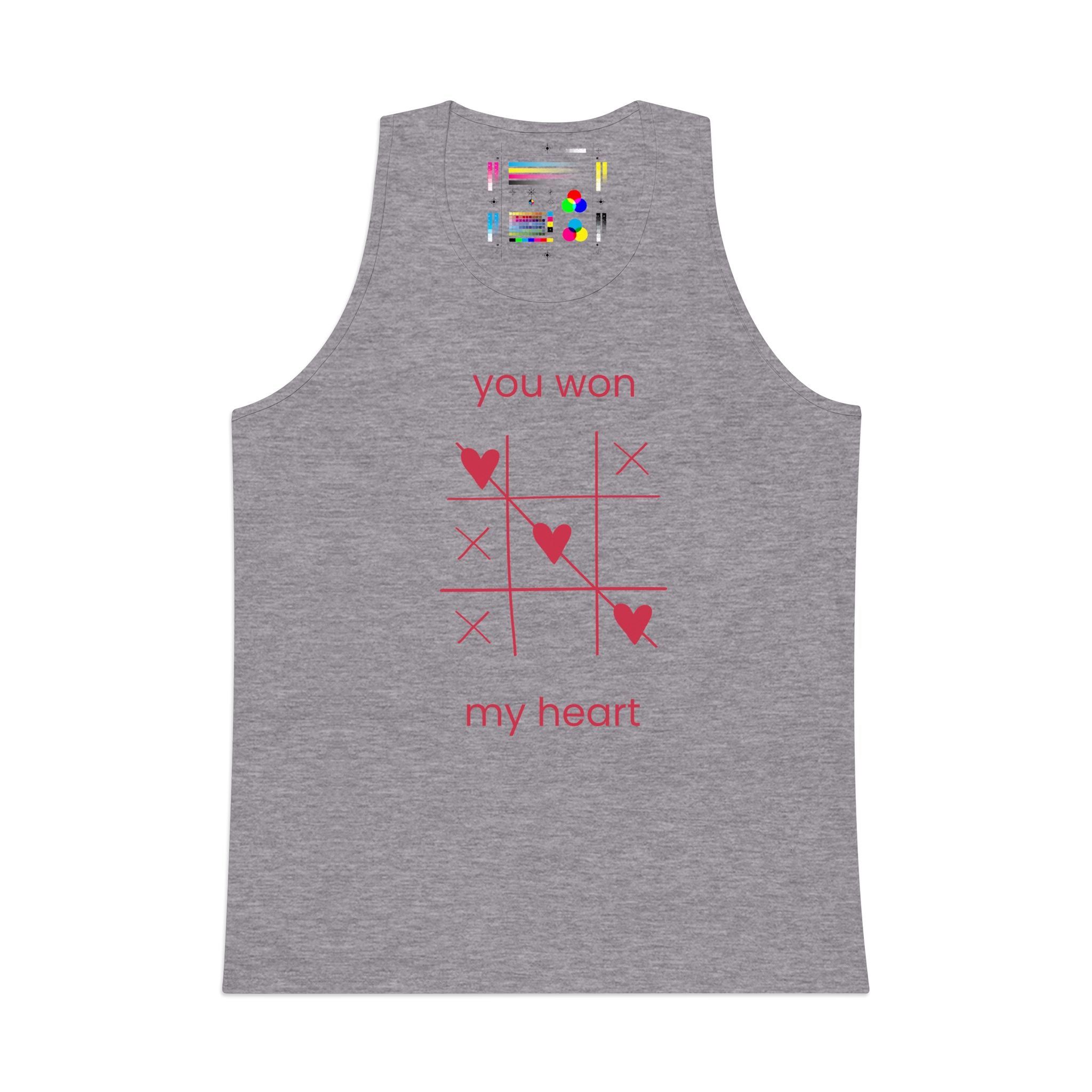 Tank Top — "You Won My Heart" Tic‑Tac‑Toe Valentine Graphic