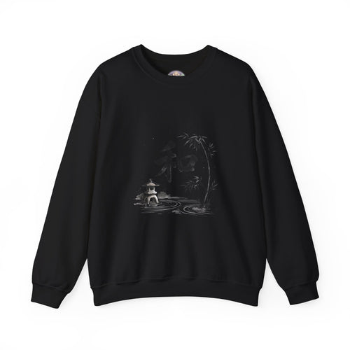 Crewneck Sweatshirt - Japanese Ink Bamboo & Zen Kanji 'Wa' Design