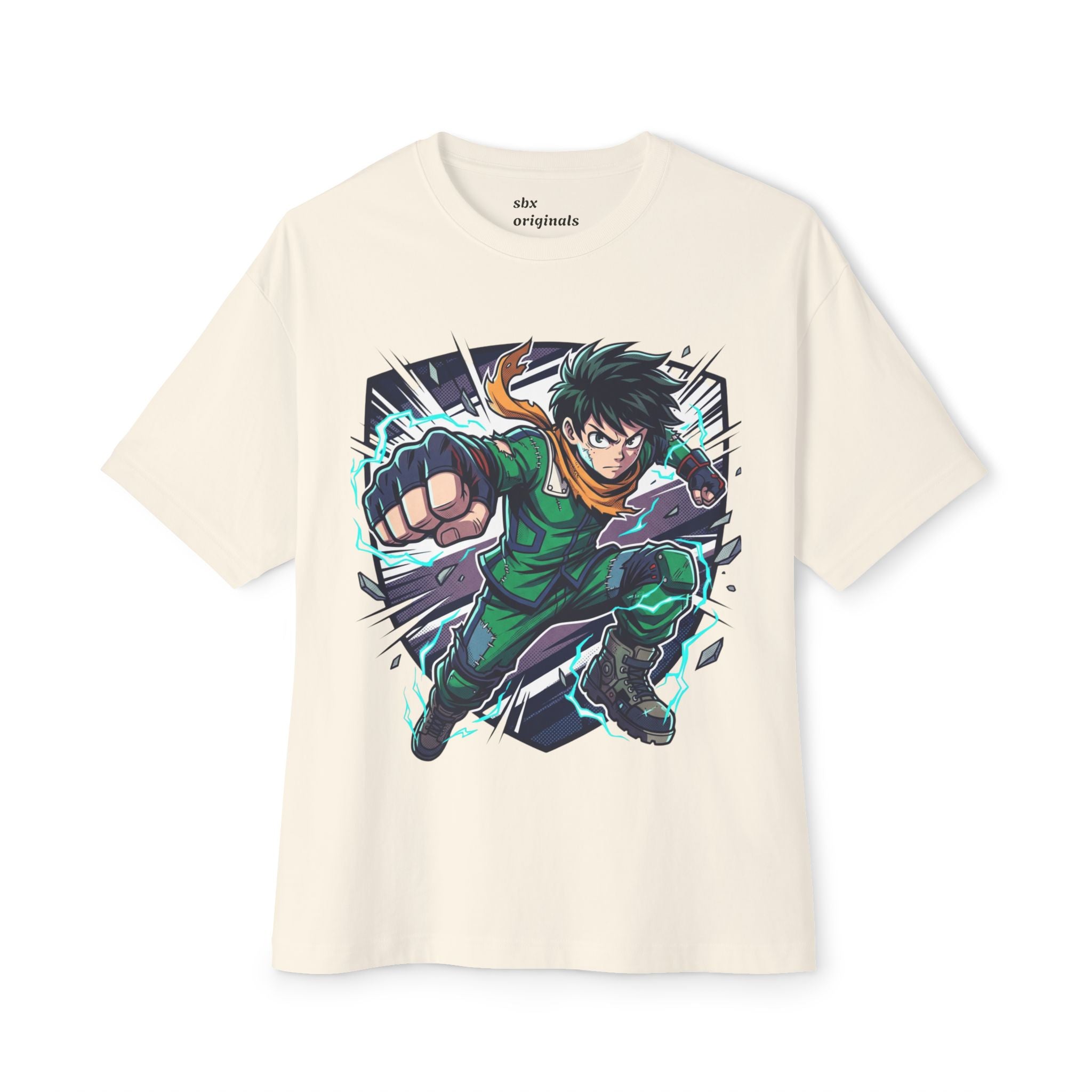 Anime Hero Tee — Dynamic Green Fighter Graphic T-Shirt