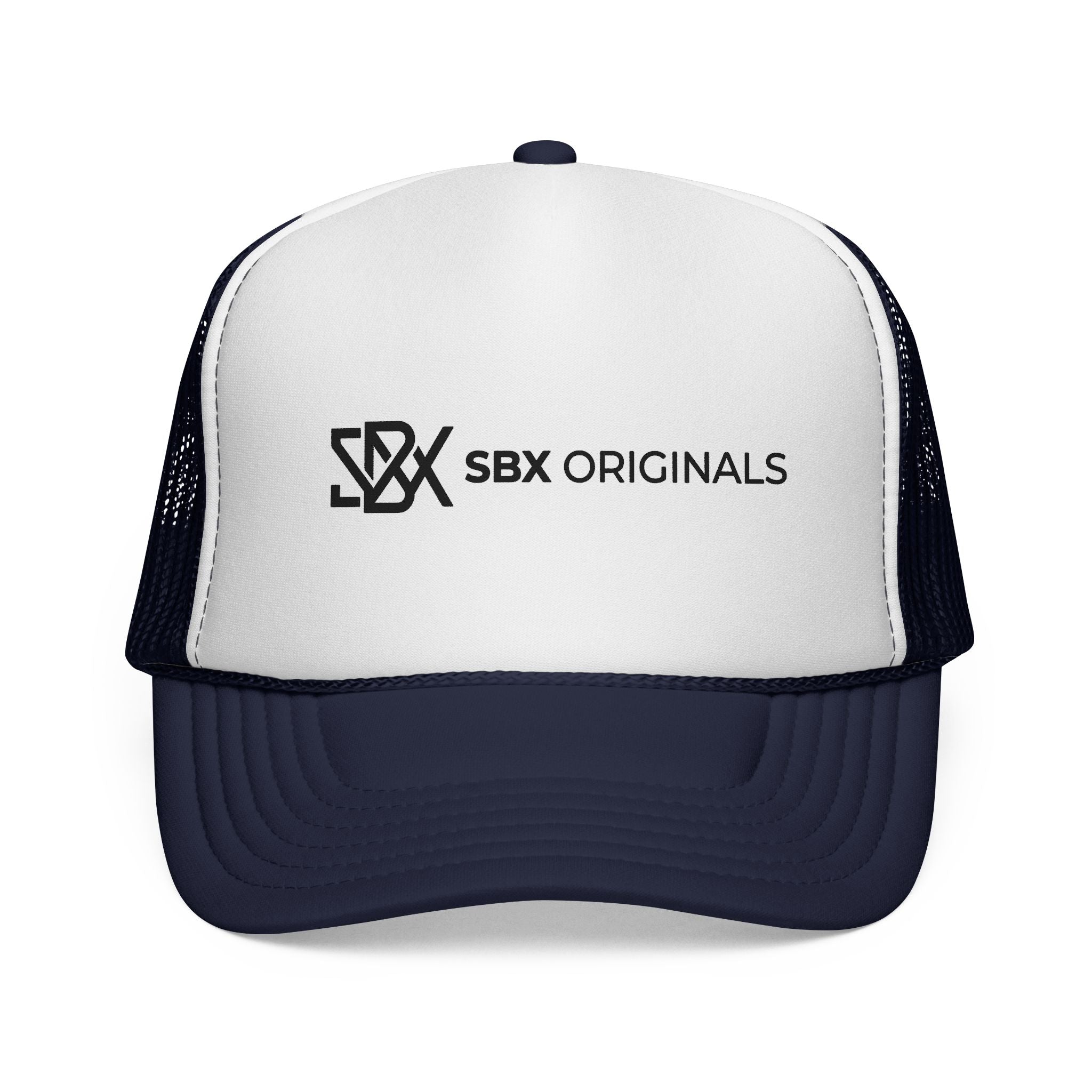 SBX Originals Trucker Cap — Black & White Logo Mesh Hat