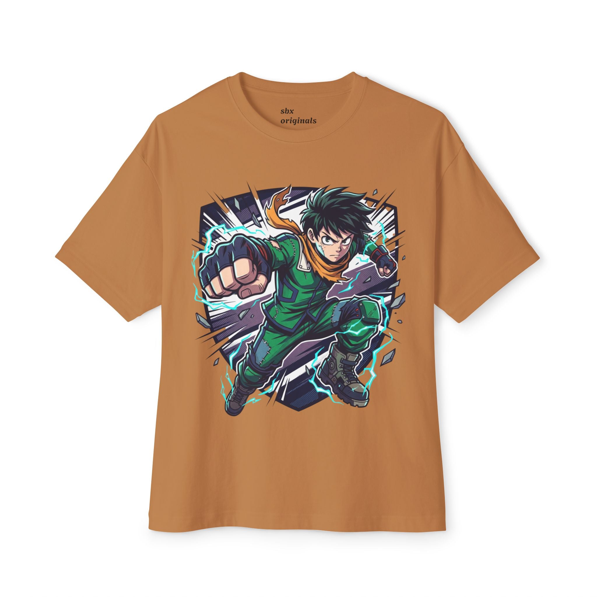 Anime Hero Tee — Dynamic Green Fighter Graphic T-Shirt