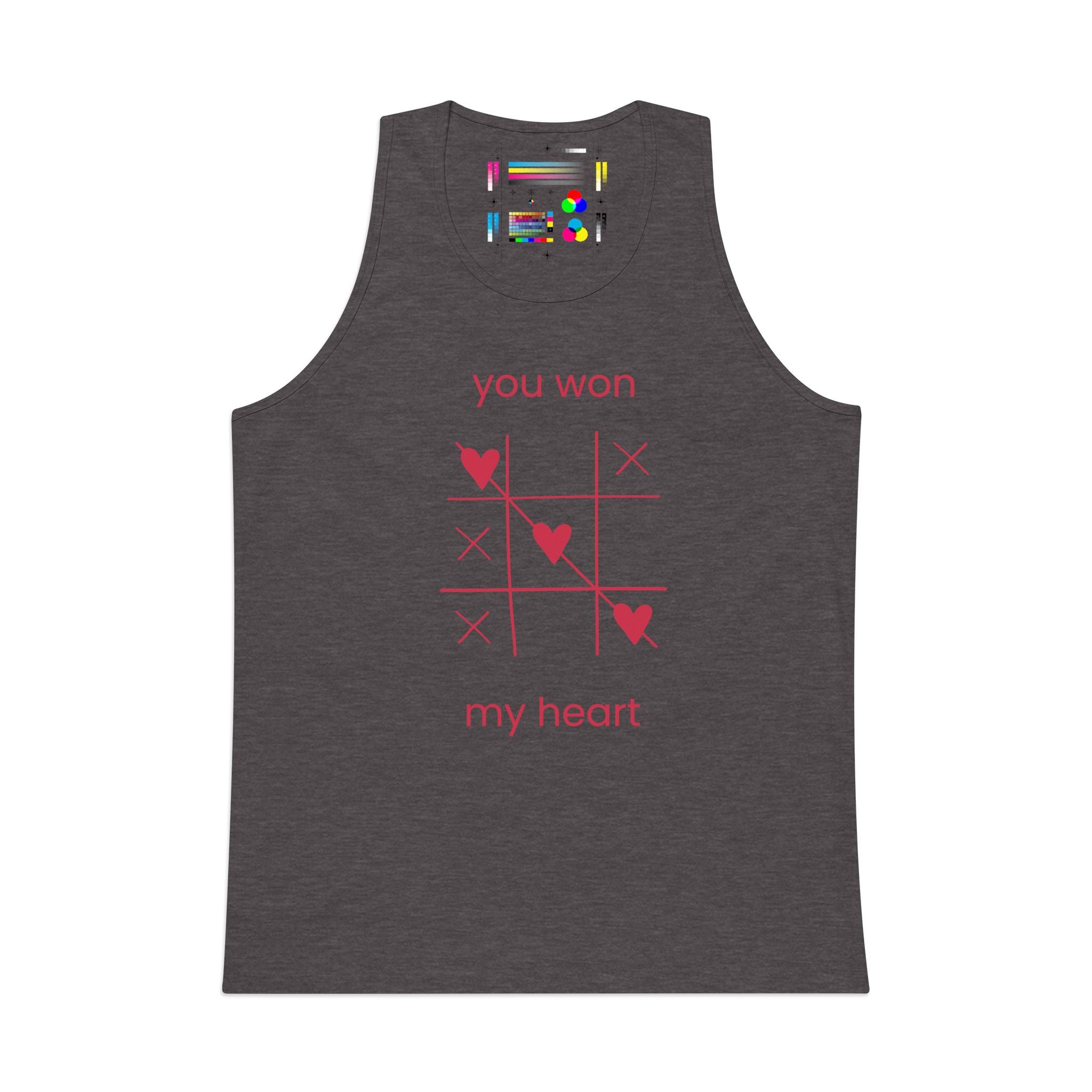 Tank Top — "You Won My Heart" Tic‑Tac‑Toe Valentine Graphic