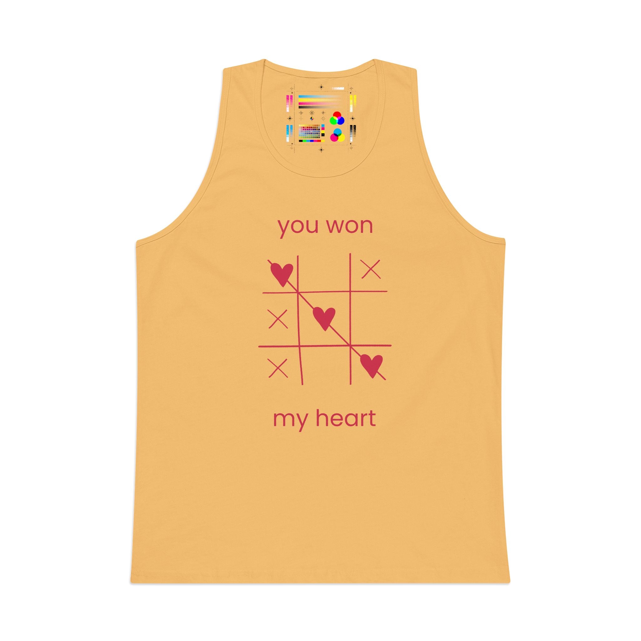 Tank Top — "You Won My Heart" Tic‑Tac‑Toe Valentine Graphic