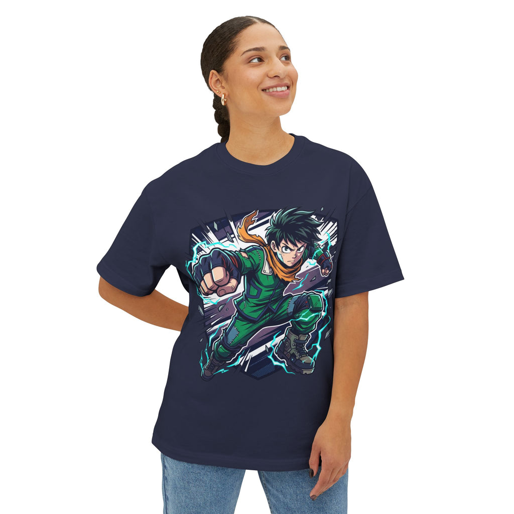 Anime Hero Tee — Dynamic Green Fighter Graphic T-Shirt