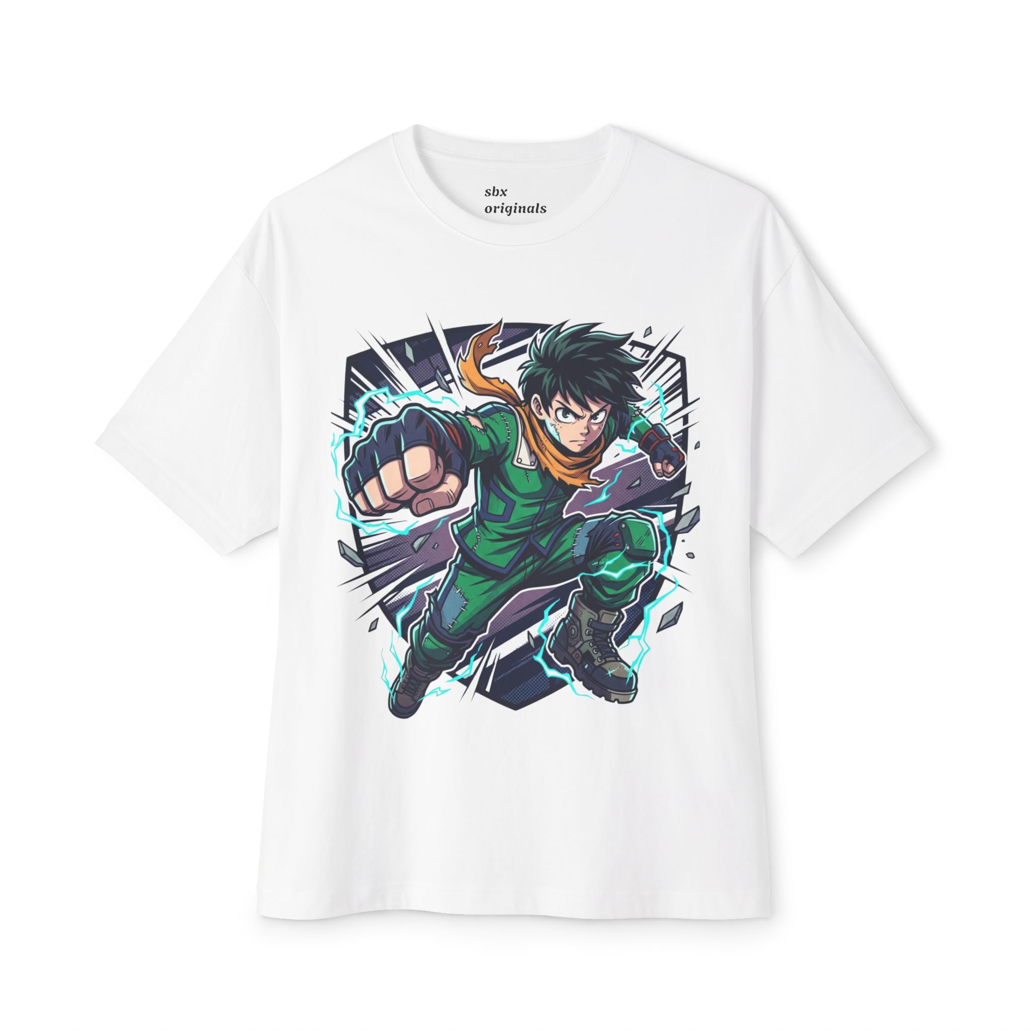 Anime Hero Tee — Dynamic Green Fighter Graphic T-Shirt