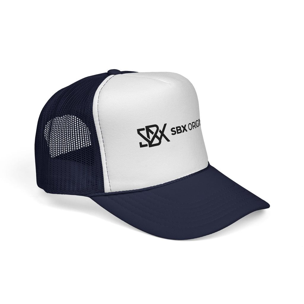 SBX Originals Trucker Cap — Black & White Logo Mesh Hat