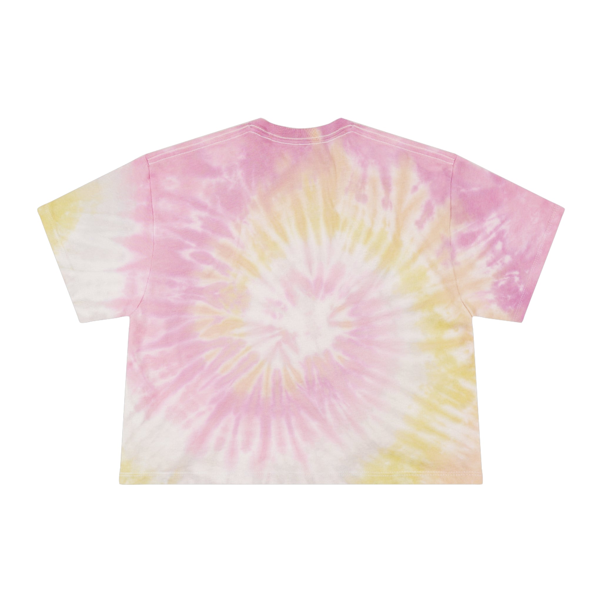 Tie-Dye Crop Tee — “Bloom Bright” Floral Anime Girl Graphic