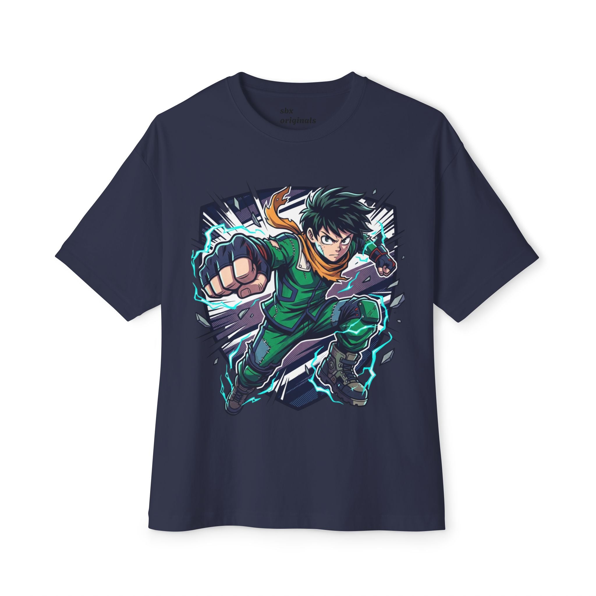 Anime Hero Tee — Dynamic Green Fighter Graphic T-Shirt