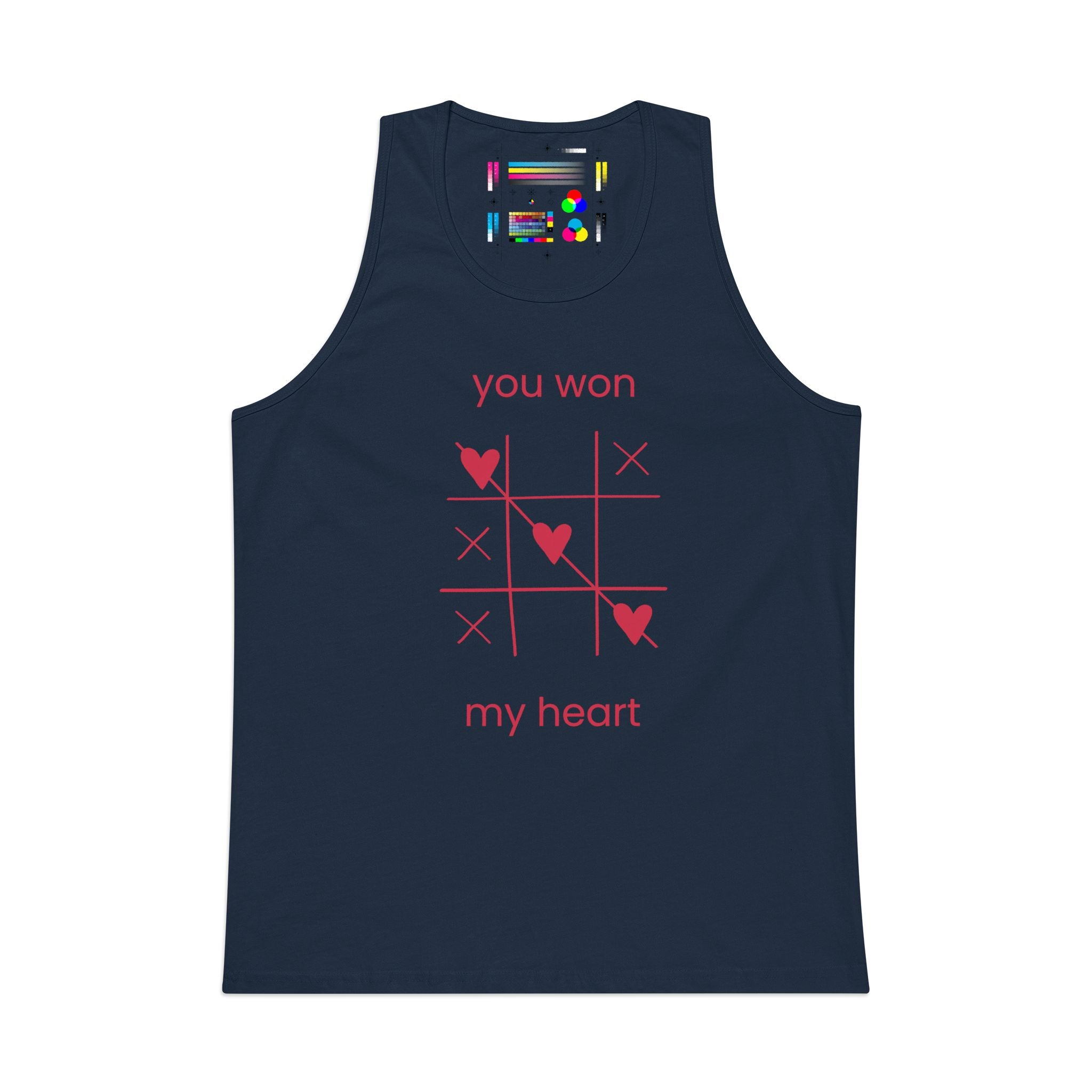 Tank Top — "You Won My Heart" Tic‑Tac‑Toe Valentine Graphic